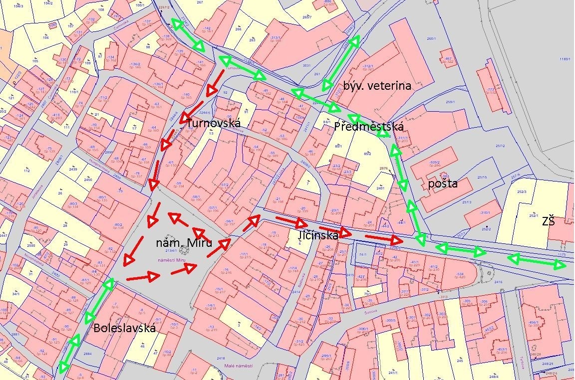 Radnice informuje - březen 2017 | 2017 - návrh systému jednosměrek 