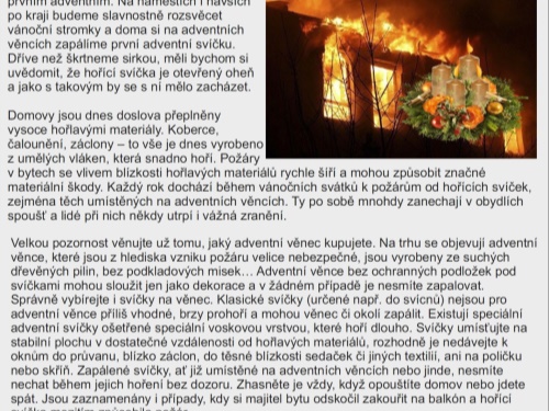 Hasiči varují před vznikem požáru