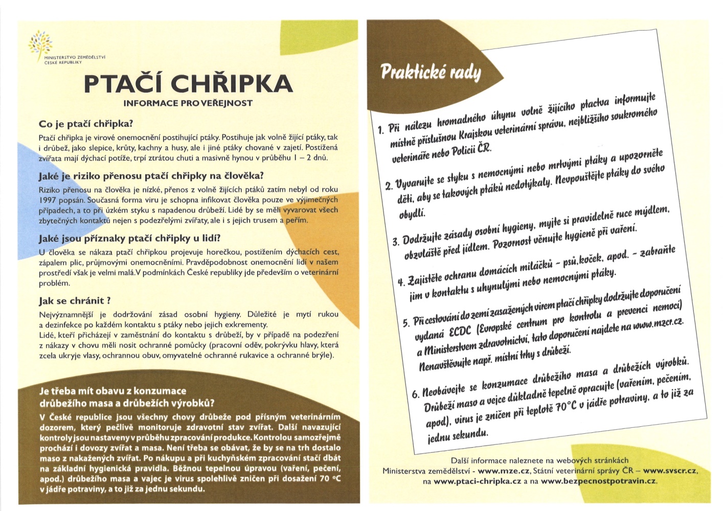 Mimořádná veterinární opatření - Ptačí chřipka