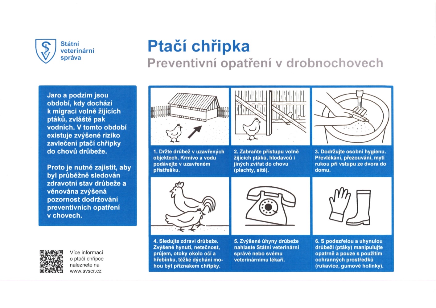 Ptačí chřipka - vymezené pásmo dozoru zůstává stále v platnosti